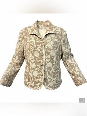 Corded Cream Floral Blazer Jacket
